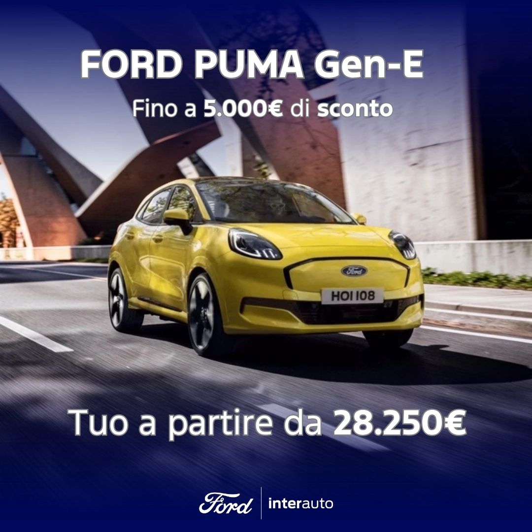 Ford Puma Elettrica Gialla Città Promo Ottobre2026