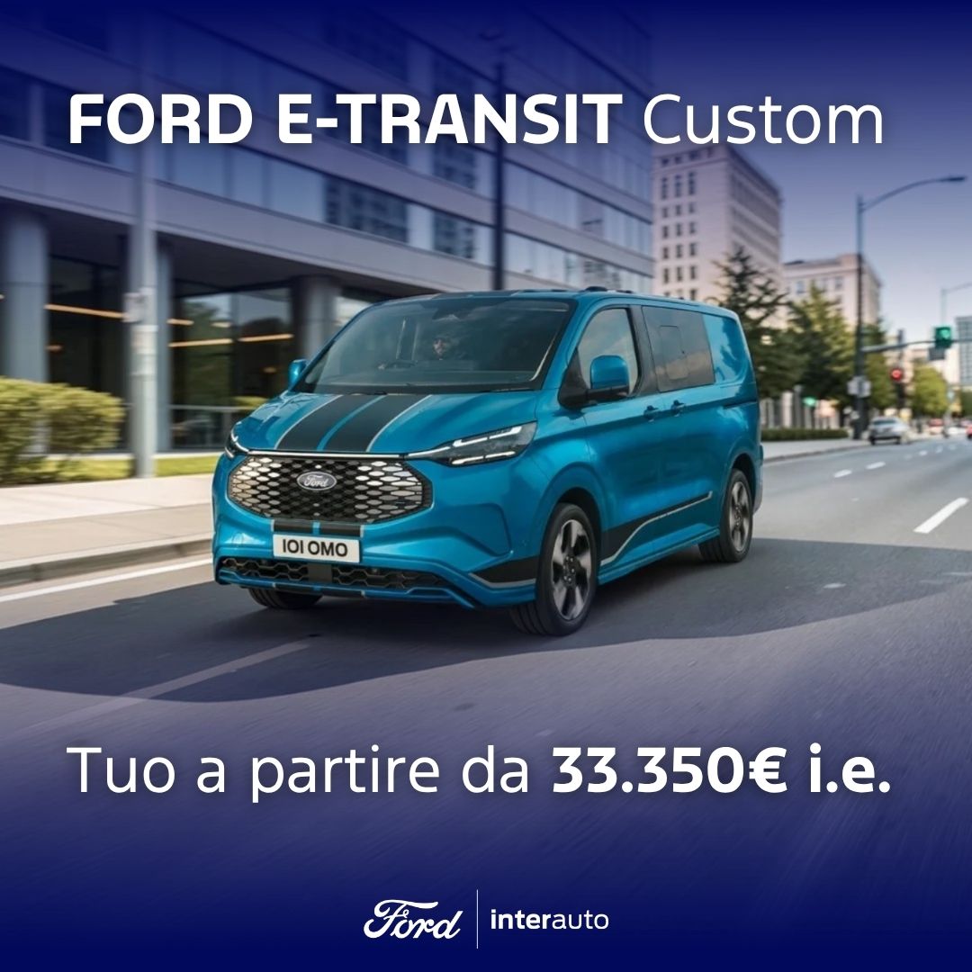 Transit Custom Elettrico Blu Nero Promozione Agosto 2026