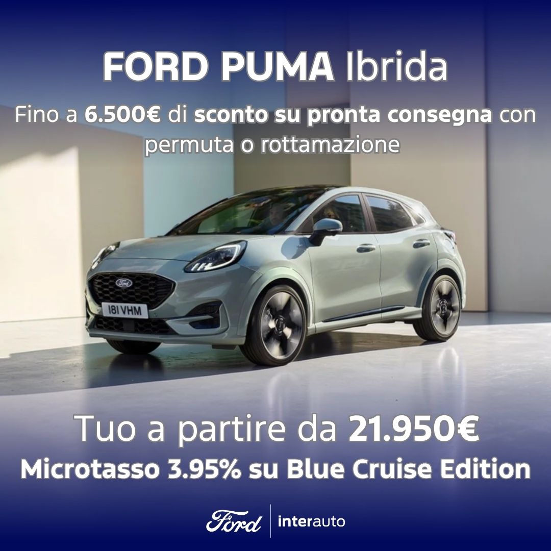 Ford Puma Ibrida Grigia Promozione Settembre 2026