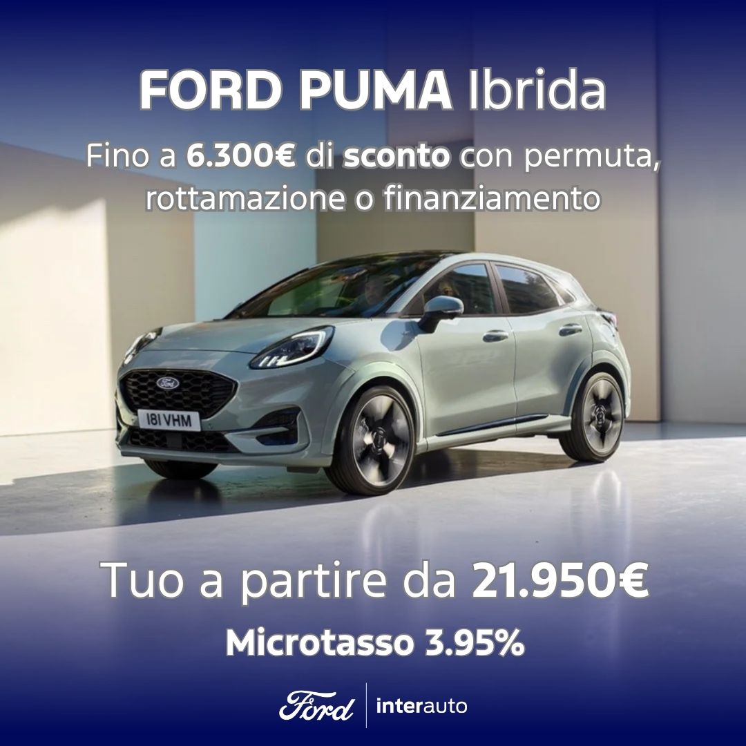 Ford Puma Ibrida Grigia Promozione Luglio