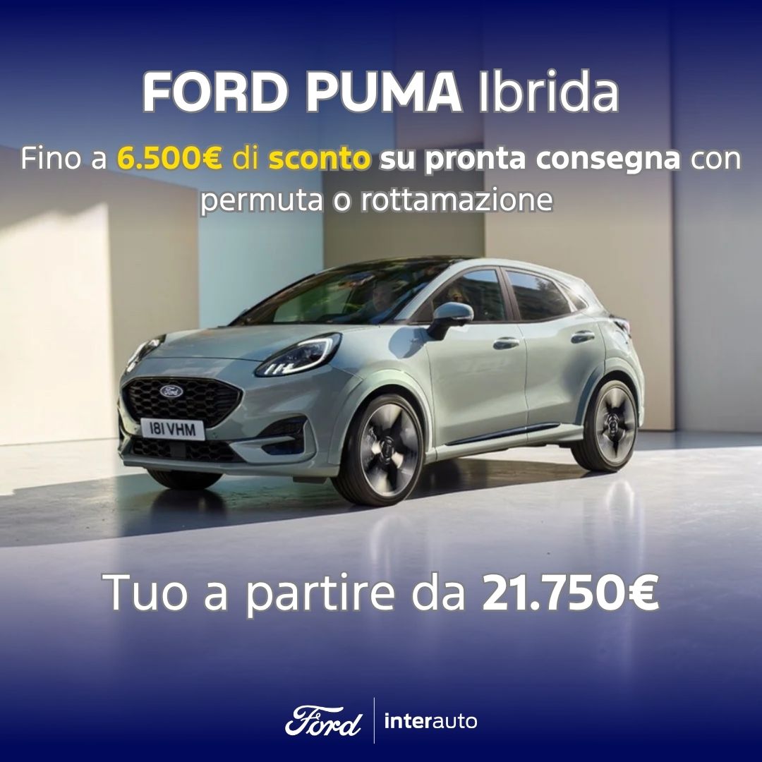 Ford Puma Ibrida Grigia Settembre 2026